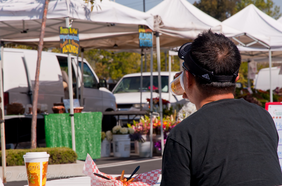 Relaxing at the farmer's market